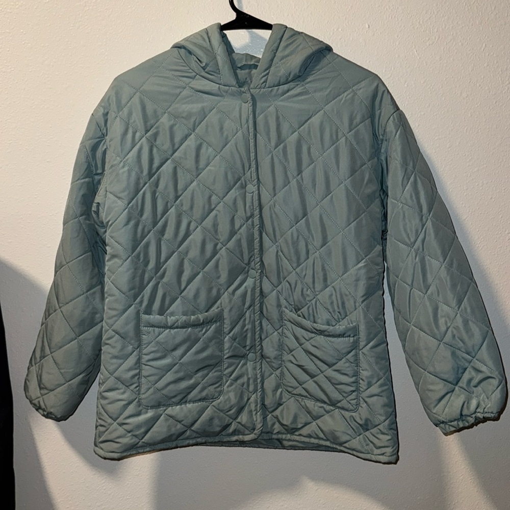 MNG (Mango) Girls Quilted Blue Jacket